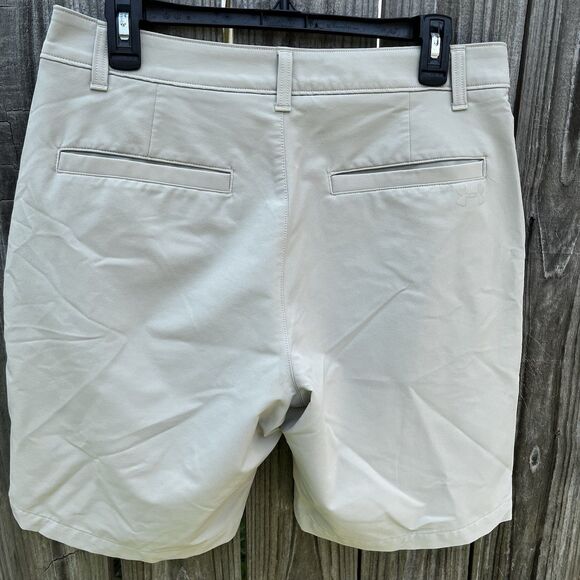 Under Armour Men's 32 UA Tech Stretch Khaki Golf Shorts Performance 1350071 - Picture 6 of 13